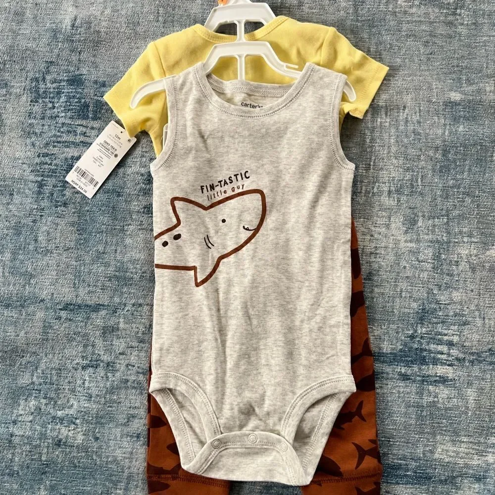 NWT! Carter's Shark 3 Piece Set 12 Months